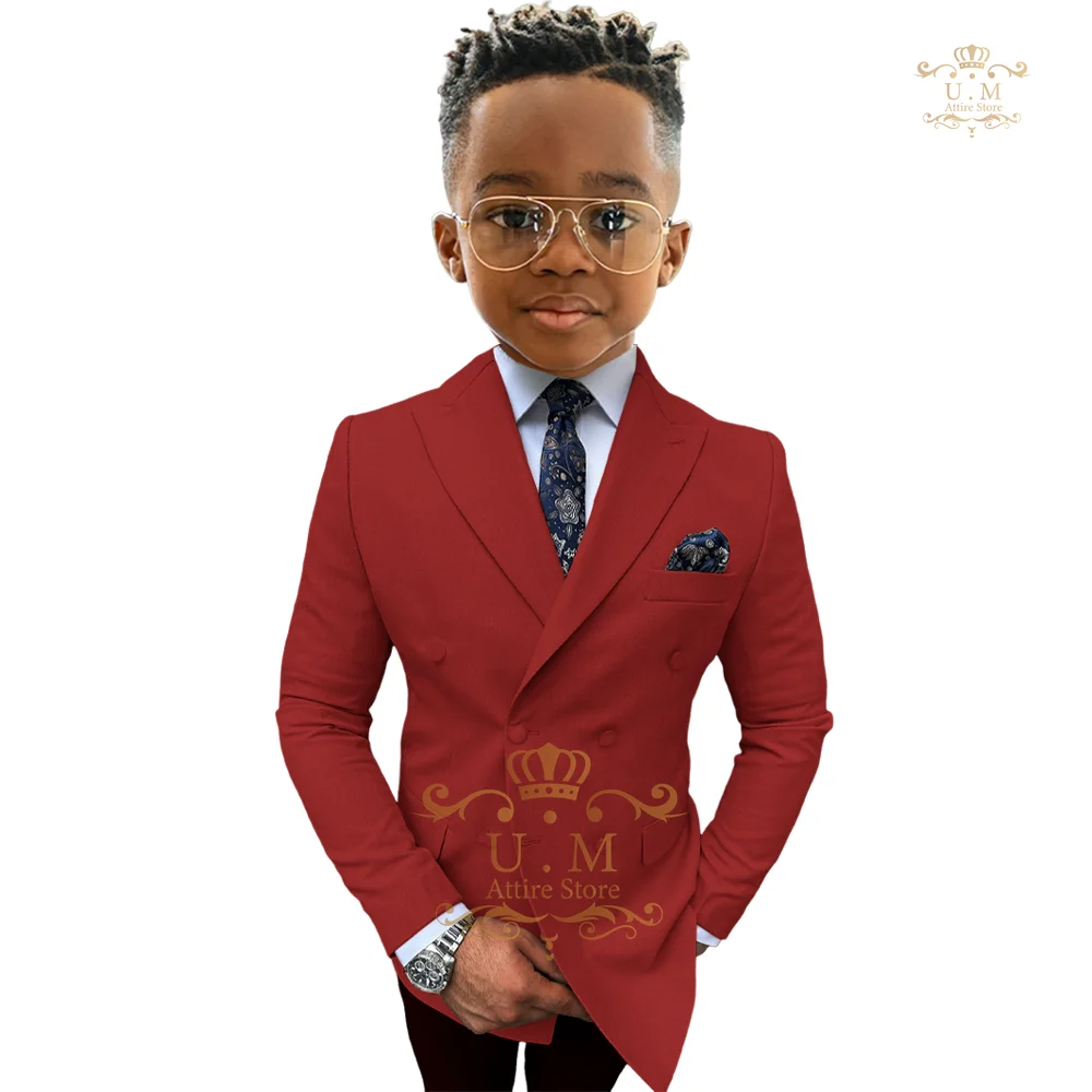 Белый костюм для мальчиков из 2-х предметов (пиджак + брюки) Детский двубортный