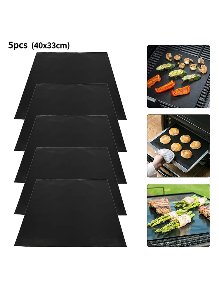 

Non-stick BBQ Grill Mat 40x33cm Baking Mat BBQ Tools Cooking Grilling Sheet Heat Resistance Easily Cleaned Kitchen Tools