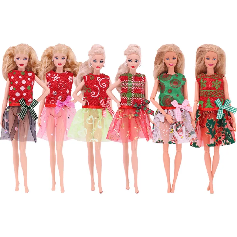 

Одежда для Барби, Рождественская юбка для Барби, Рождественская часть, аксессуары для кукол, подарки ручной работы, игрушки для 11,8 дюймовых ...