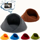 Мягкая подходящая флисовая кровать для кошек и собак, спальный мешок для кошек, не скатывается, гнездо для щенков, флисовый наполнитель для маленьких, средних и больших собак