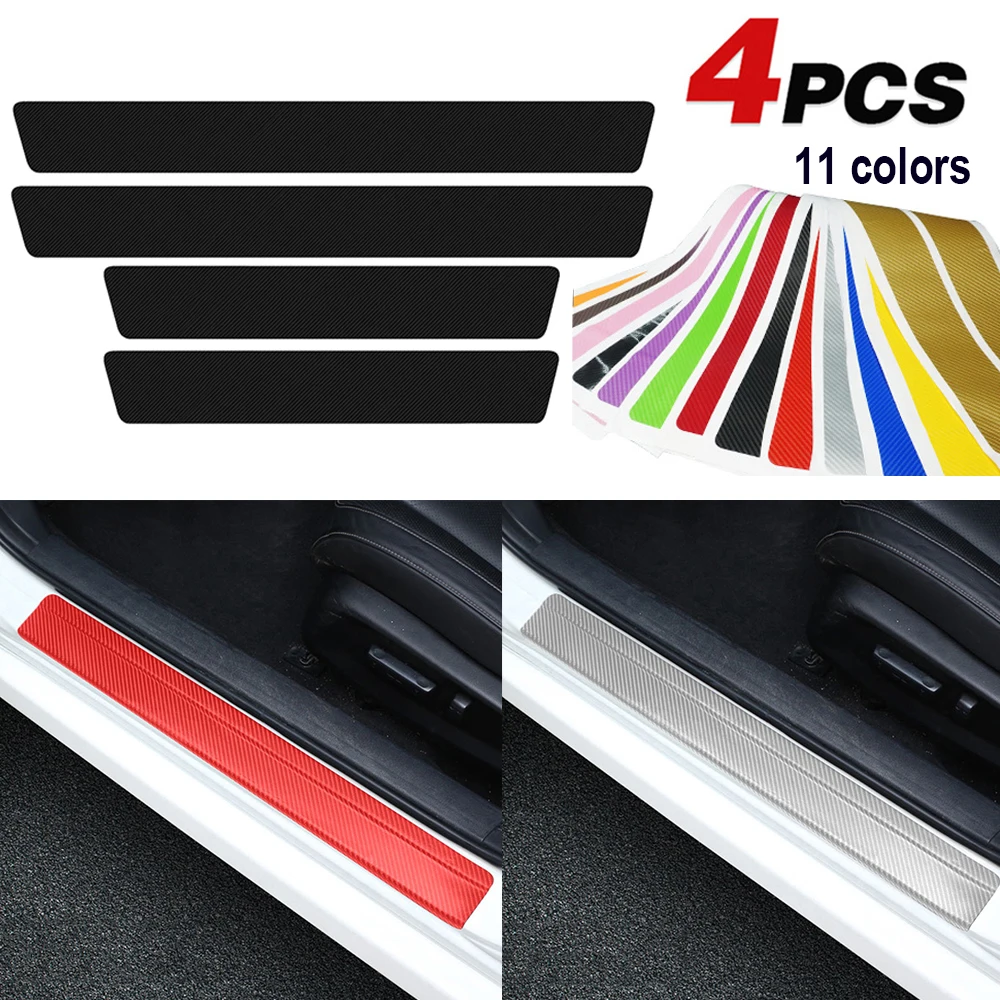 

4 шт., наклейки на пороги автомобиля, защита от царапин