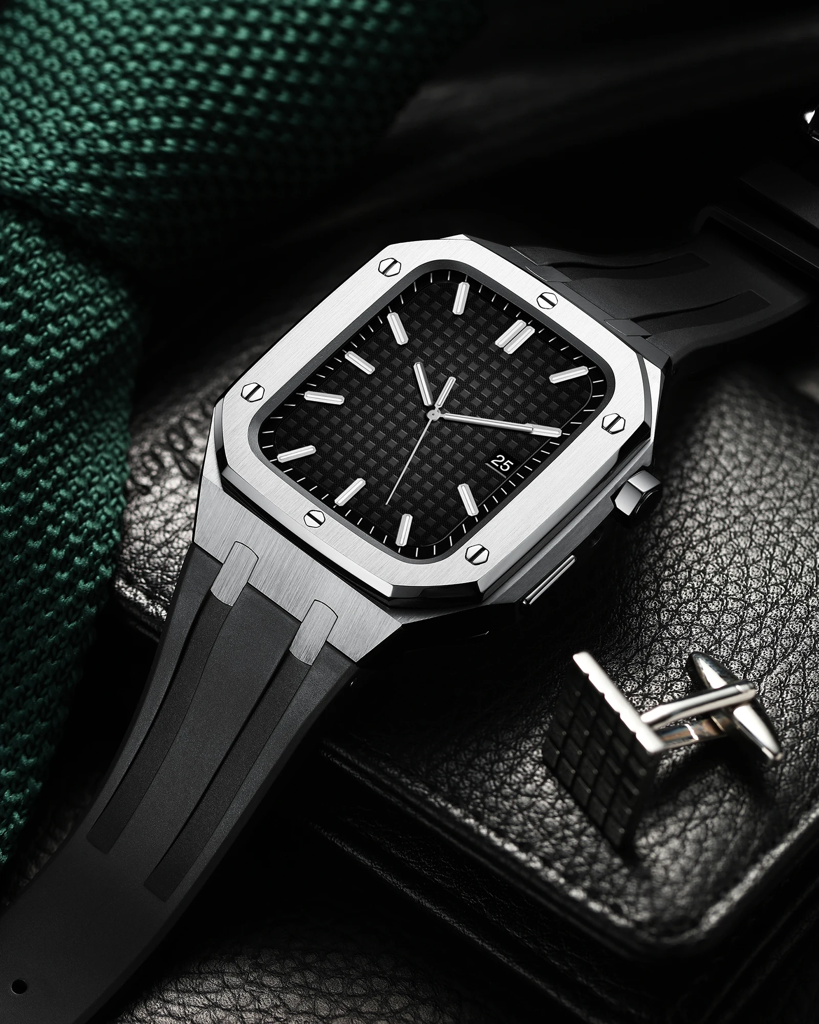 Modification Kit Metal Case For Apple Watch Band 44mm 45mm 42mm 41mm Luxury Stainless steel Strap For iWatch Series7 SE 6 5 4 3