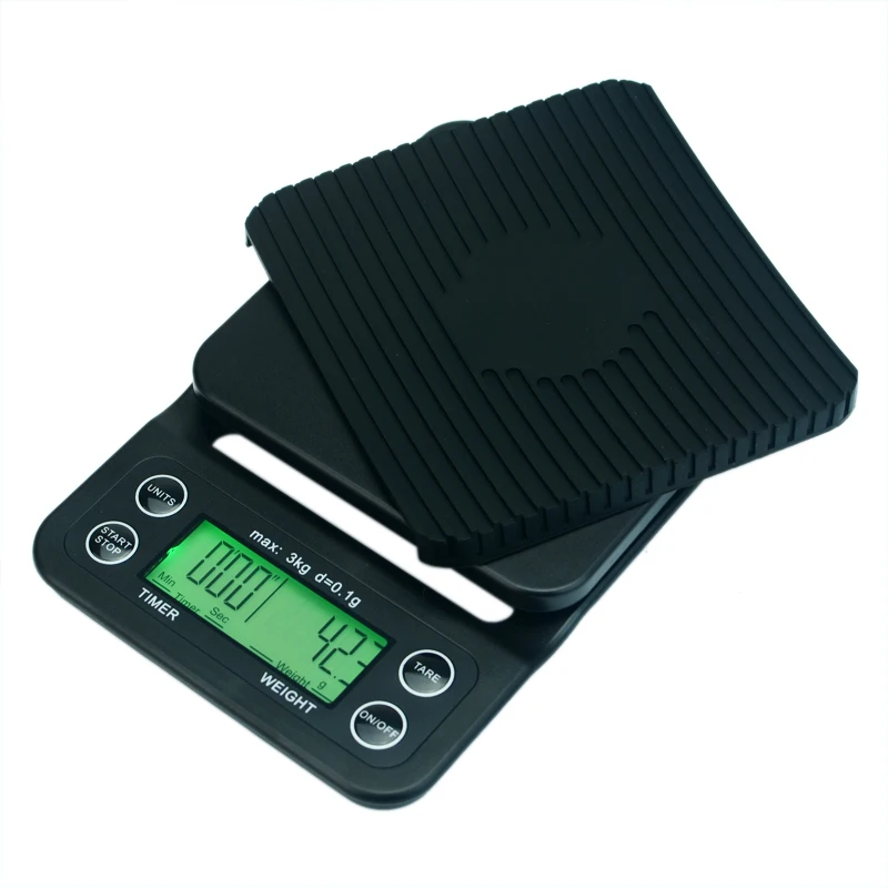 

Portable Electronic Scale with Timer 3kg/0.1g LCD Digital Kitchen Coffee Scales Weighing tool libra Precision Jewelry Scale