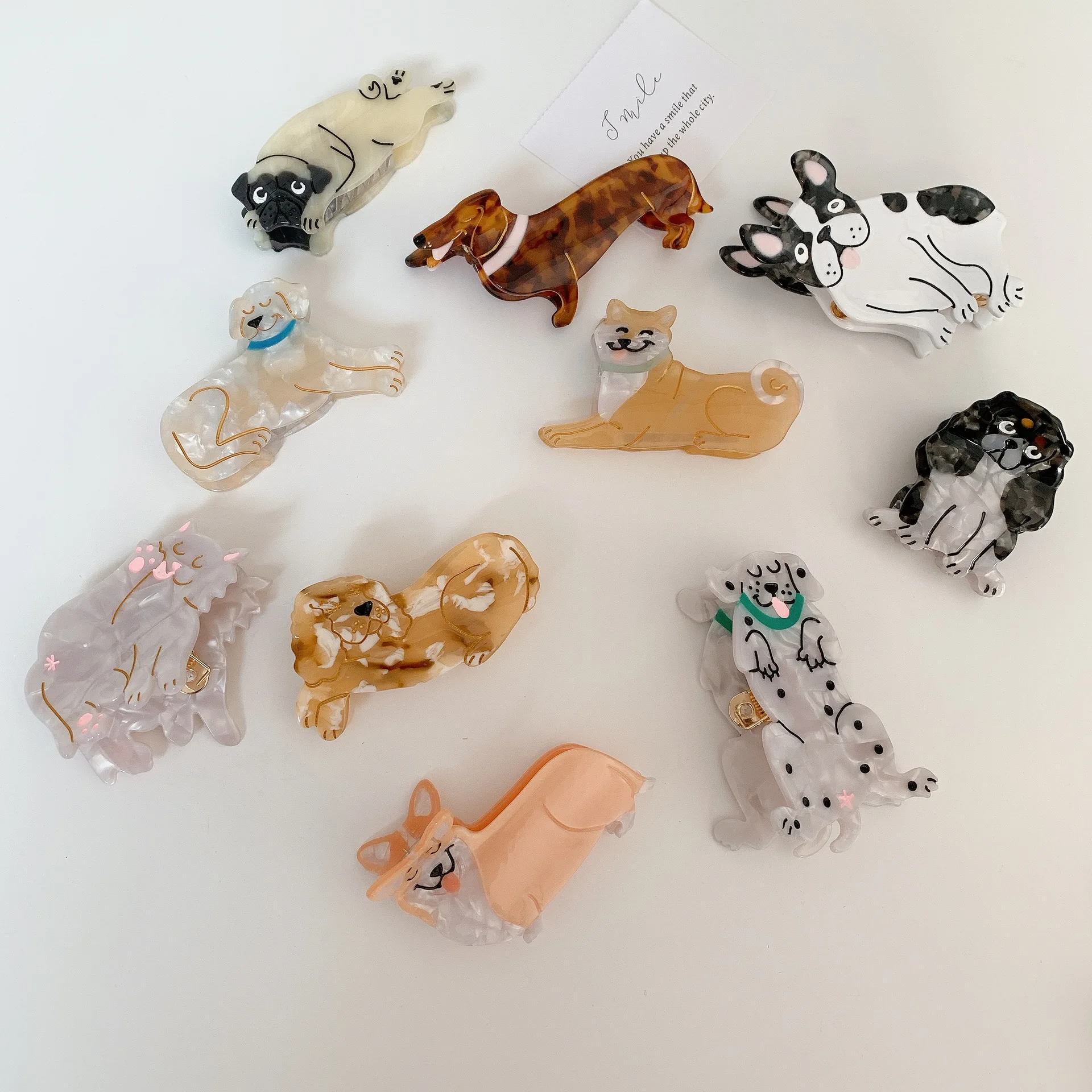 

Korea Unique Animal Hair Accessories Acetate Hairpin French Corgi Dog Cute Animals Geometric Grasp Hair Clip Claw