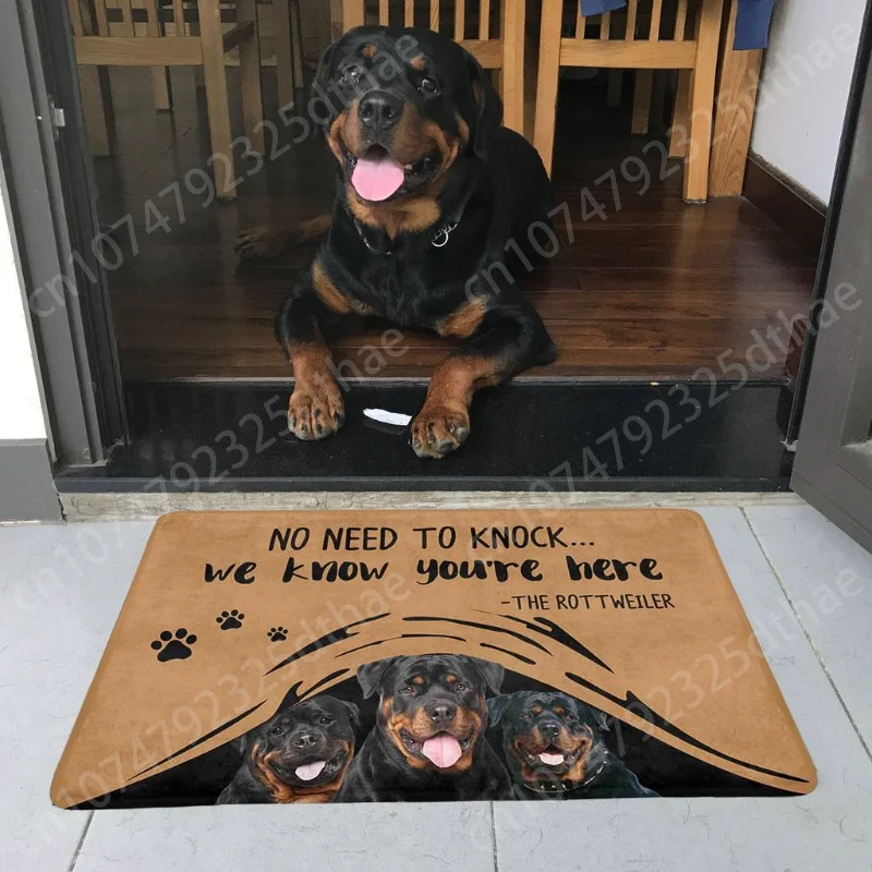 

Rottweiler Pet Dogs Letters Printing Non-slip Doormat For Living Room Mat Dungeon Hallway Carpet Entrance Door Rug Indoor Decor