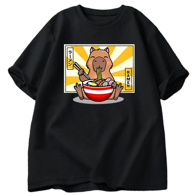 

CapybaraT shirt casual men's and women's large short sleeved T-shirt summer Japanese street wear 90s animal pattern T-shirt