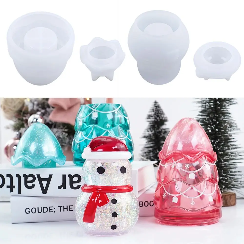 

Clay Jewelry Tools Home Decoration DIY Crafts Casting Mould Xmas Tree Storage Box Mold Christmas Silicone Molds Snowman