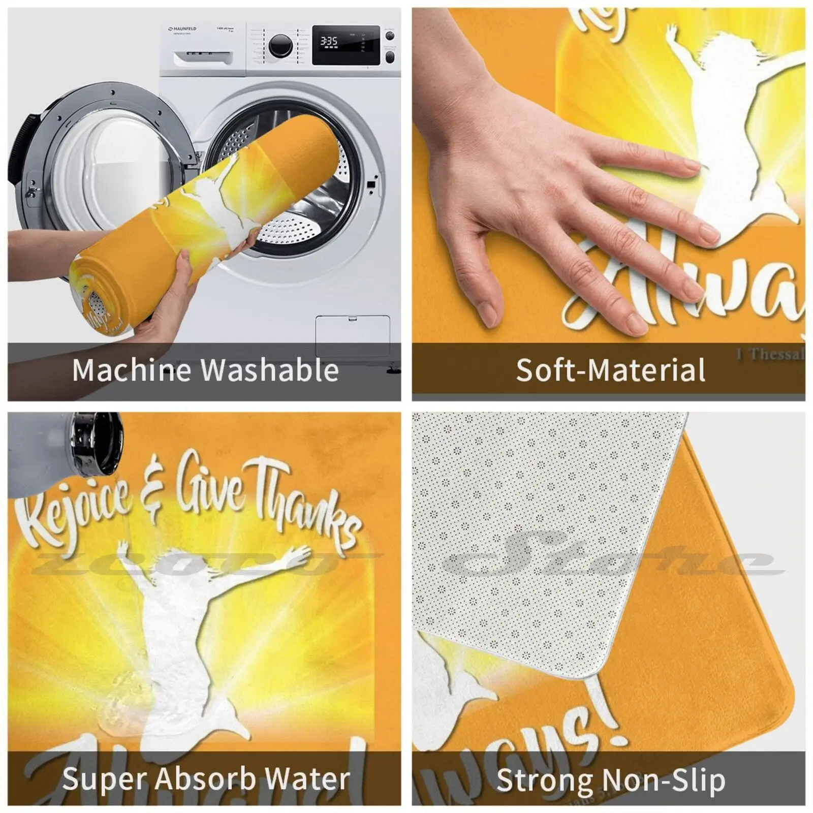 Радуйтесь и всегда Спасибо!-коврик для дверей из сосалонийцев 5: 16-18 нескользящий