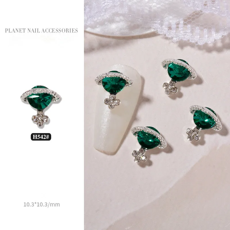 

5PCS Nail Art Happy Planets With Color Rhinestones Accessories Nail For Nail Tips Decorations