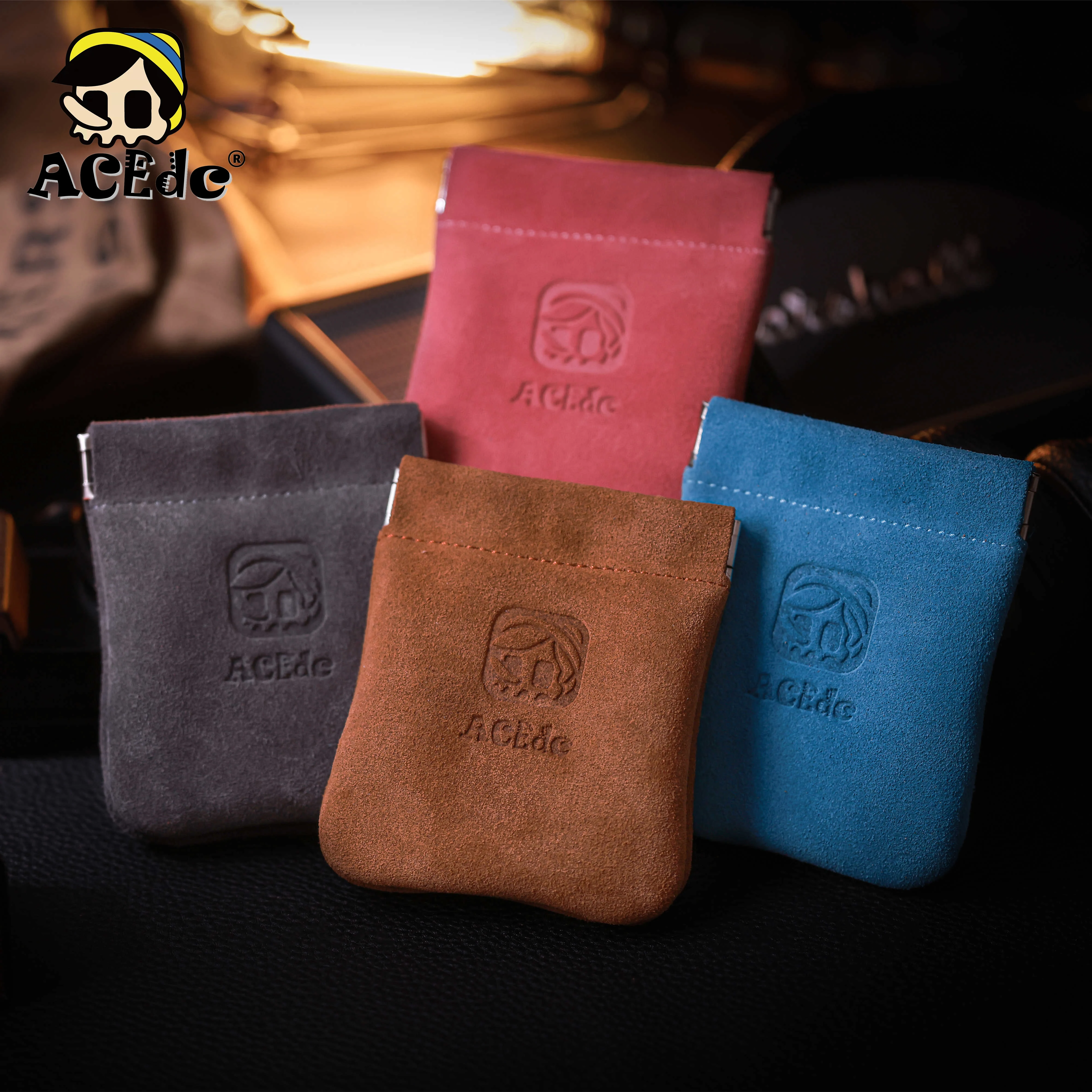 

ACEdc Original Gyro PPB Leather Storage Bag EDC Outdoor Portable Key Bag Gift Headphone Bag