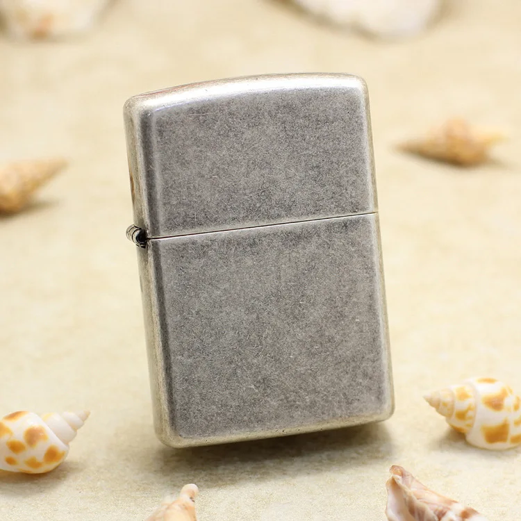 Genuine Zippo oil lighter copper windproof Ancient silver cigarette Kerosene lighters Gift with anti-counterfeiting code