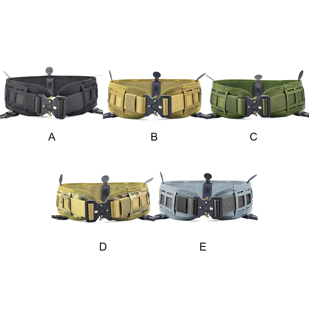 Combat Belts Quick Release Men Waistband Outdoor Multifunction Adjustable Battle Belts Waist Cover Shooting Black