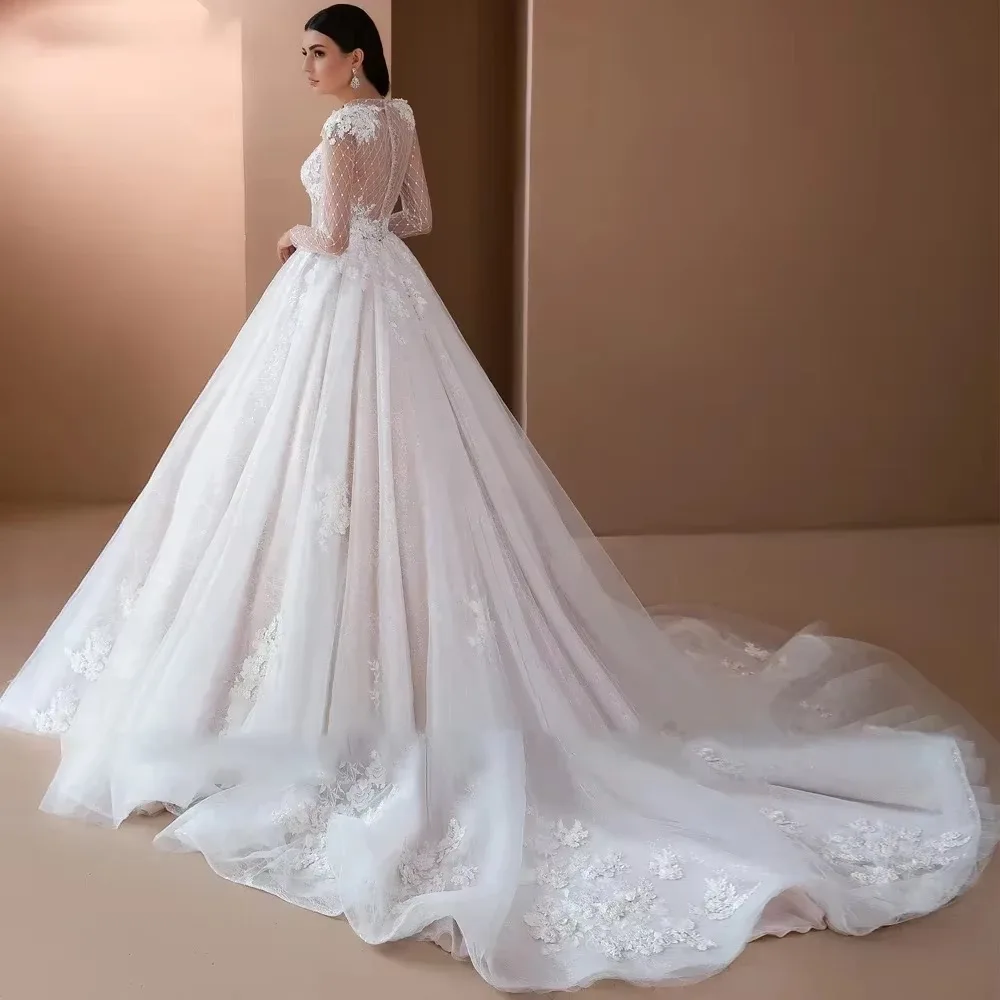 Платье невесты на заказ кружевное платье трапециевидной формы с высоким воротом