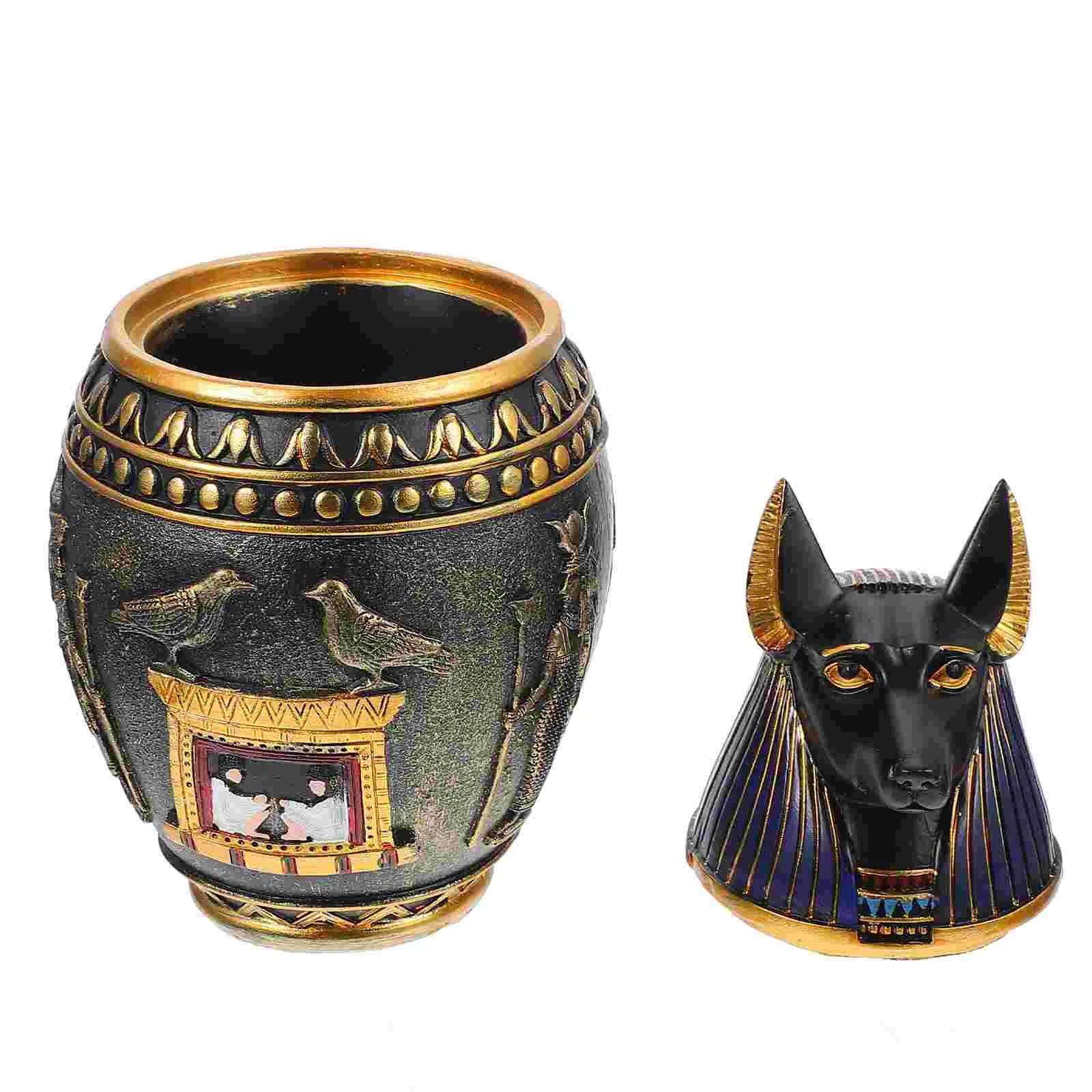 

Jar Egyptian Canopicthe Bastet Ancient Storage Figurinehieroglyphs Deities Dead Souvenirs Symbols Egypt Duamutef Jars Anubis God