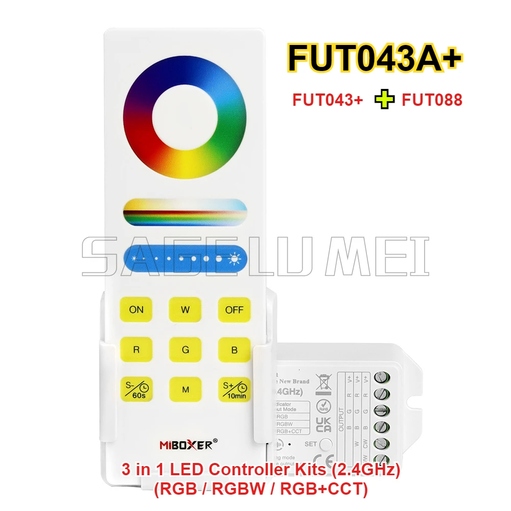 Фото Новые комплекты светодиодных контроллеров MiBoxer (2,4 ГГц) DC12~24V FUT037SA+ FUT043A+ 3in1 RGB/RGBW/RGB+CCT FUT035SA+ 2in1Singlecolor/Dual white №4