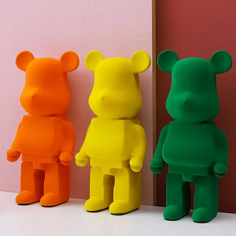 

Home Decoration Accessories Flocking Resin Bearbricked 27cm 400% Statue Violence Bear Sculpture Kawaii Room Decor