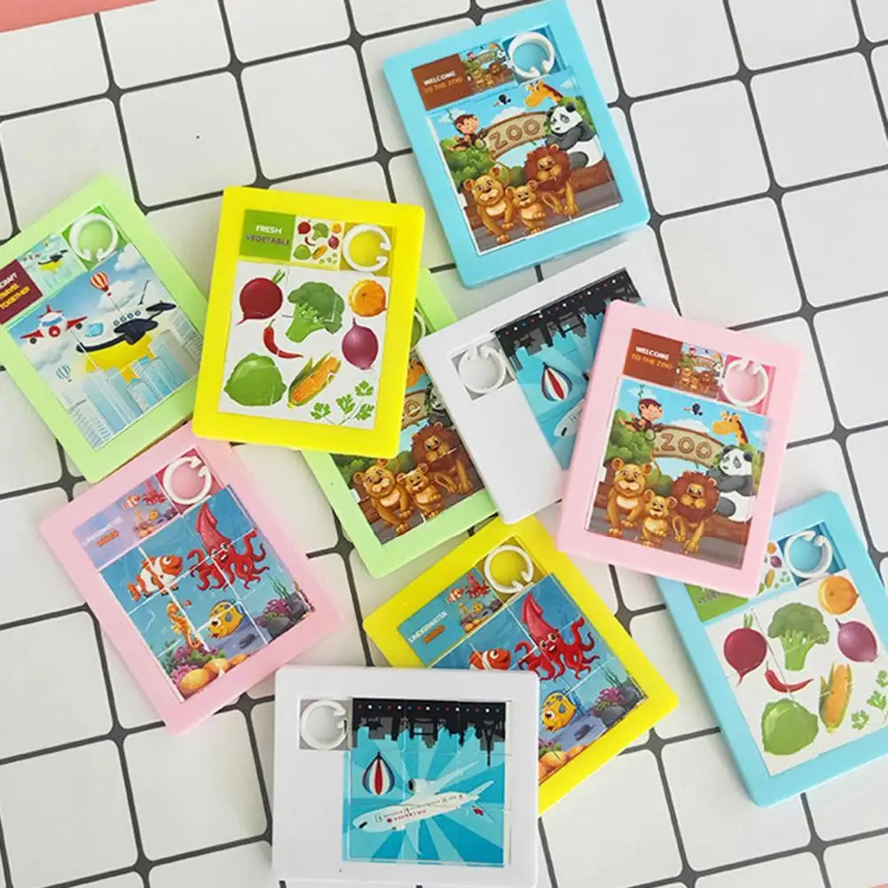 

Cute Concentration Kids Toy Slide Puzzle Educational Learning Tool Slide Pattern Puzzle Brain Teaser Slide Puzzle 3Pcs