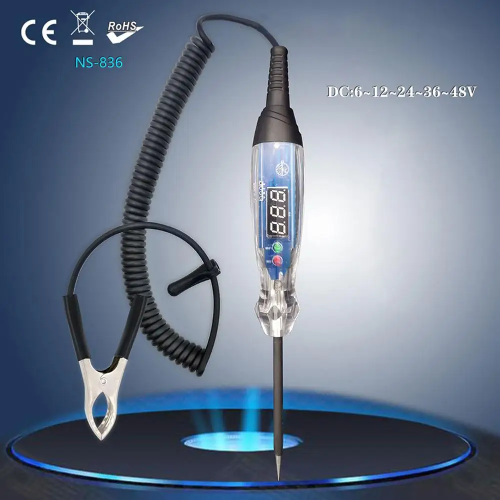 

3-60v Dc Led Digital Circuit Tester Automotive Light Tester Electric Probe Test Pen Fault Repair Detector Tool Wholesale 0-50°