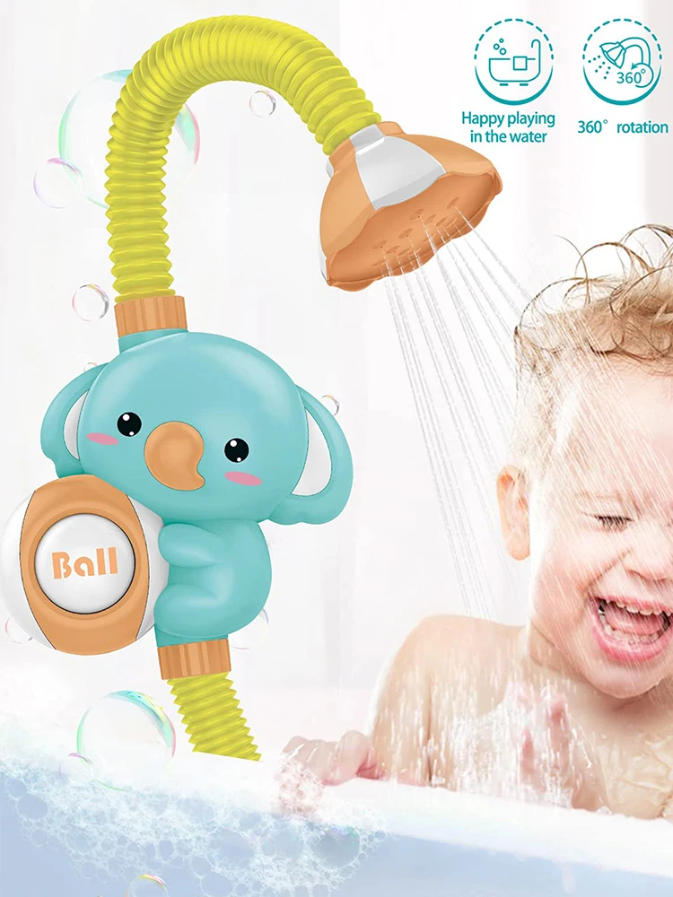 

Baby Bath Shower Head Cute Electric Elephant Pump Toddler Toys Bathtub Water Spray Toy Gifts For Boys Girls 6 Months And Above