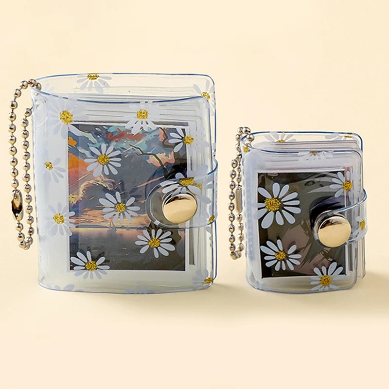 

1/2inch Mini Photos Collect Book Creative Card Holder With Keychain Instax Card Bag Kpop Photocard Holder