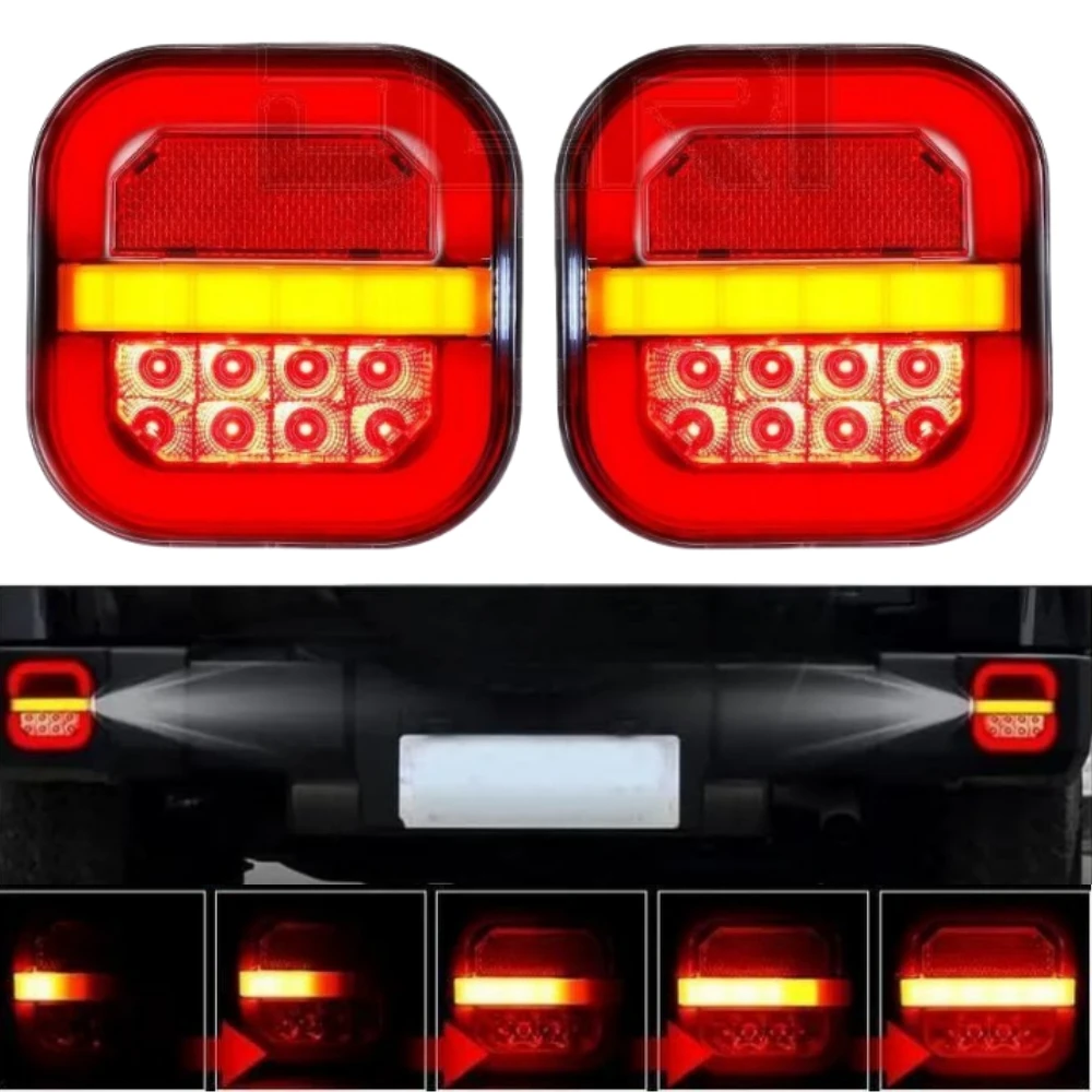 

2 шт., 3 лица, задние фонари для прицепа, 12 В/24 В, светодиодные парковочные фонари для грузовиков, боковой фонарь для прицепа, фургон, габаритное освещение, указатель поворота