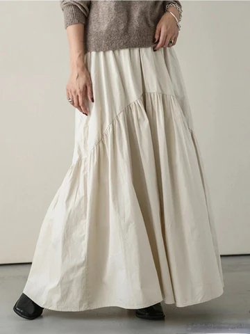 Casual Skirt Fashion Skirts For Fishtail Korean Skirt Black Fashion Women Pleated Summer Clothing Skirt Retro 2023 Long Solid