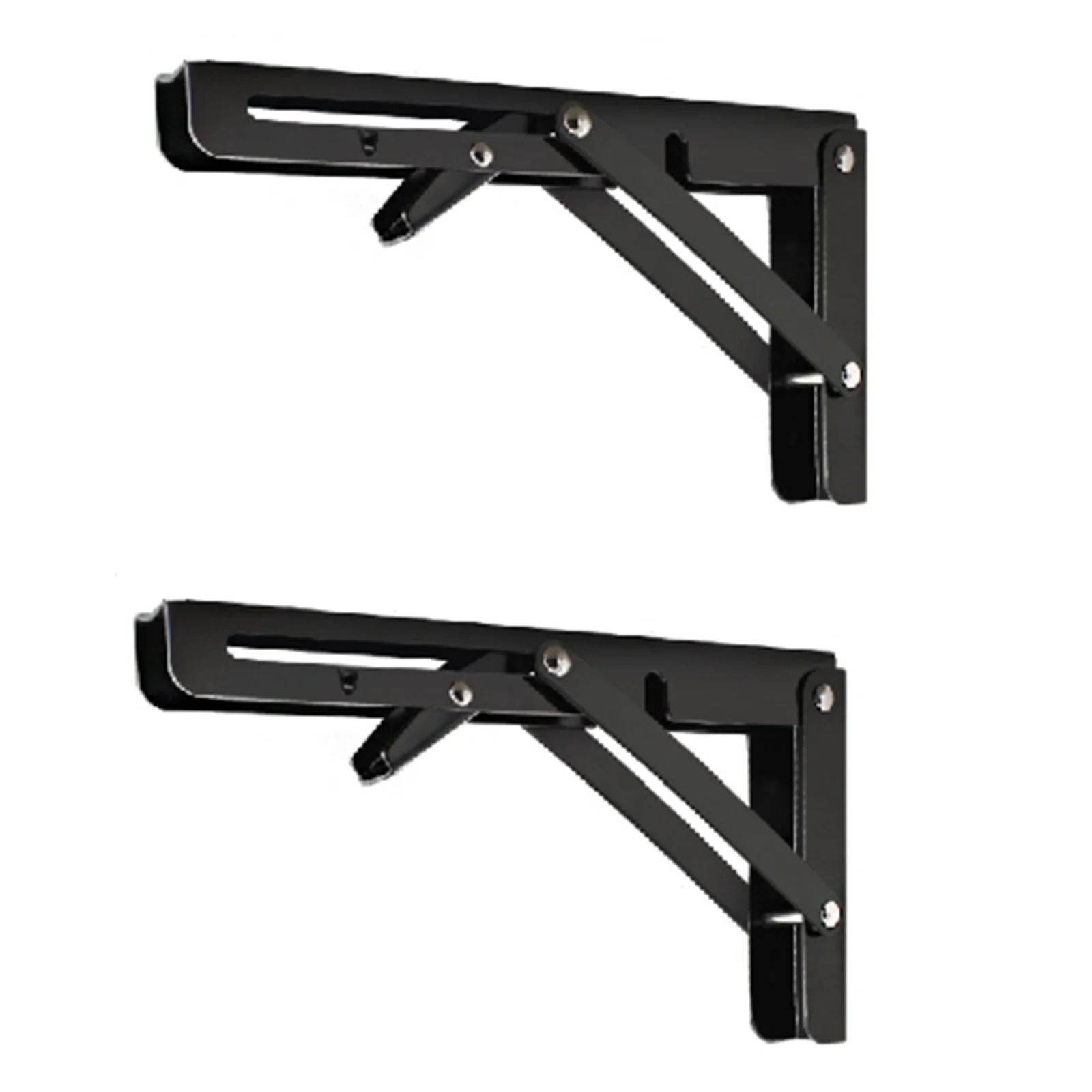 

Stainless Steel Triangle Folding Bracket Professional Heavy Support Black Adjustable Wall Mounted Shelf Bracket Table Support