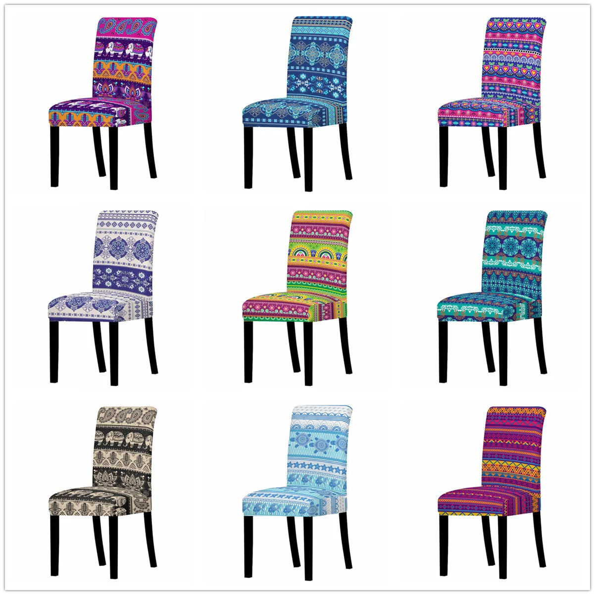 Ретро защитный чехол на стул с полосками для дома, гостиницы и кухни, эластичный и всеобъемлющий из спандекса.