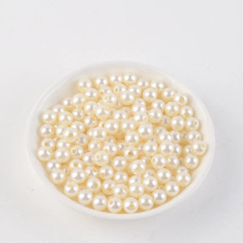 

Rice Beads Pure White/Beige Imitation Pearl Perforated Beads Hairpin Clothing Diy Material Loose Beads