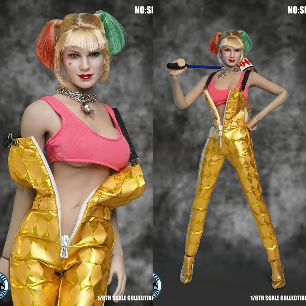 

Набор Супер утка масштаб 1/6 пикантный женский костюм клоуна на бретельках одежда костюм с головой подходит для 12 дюймов PH Женская фигурка те...