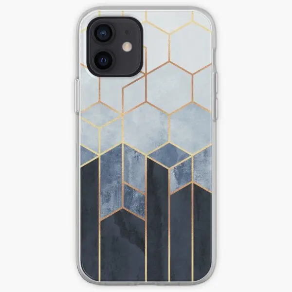 

Soft Blue Hexagons Iphone Snap Case Phone Case Customizable for iPhone X XS XR Max 6 6S 7 8 Plus 11 12 13 14 Pro Max Mini Cover