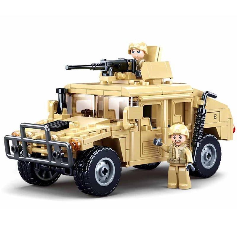 

WW2 SLUBAN Military Humvee Jeep H1 Army Friends Car Mould King Building Bricks Classic Moc Blocks Action Figures Toys Boys Gift