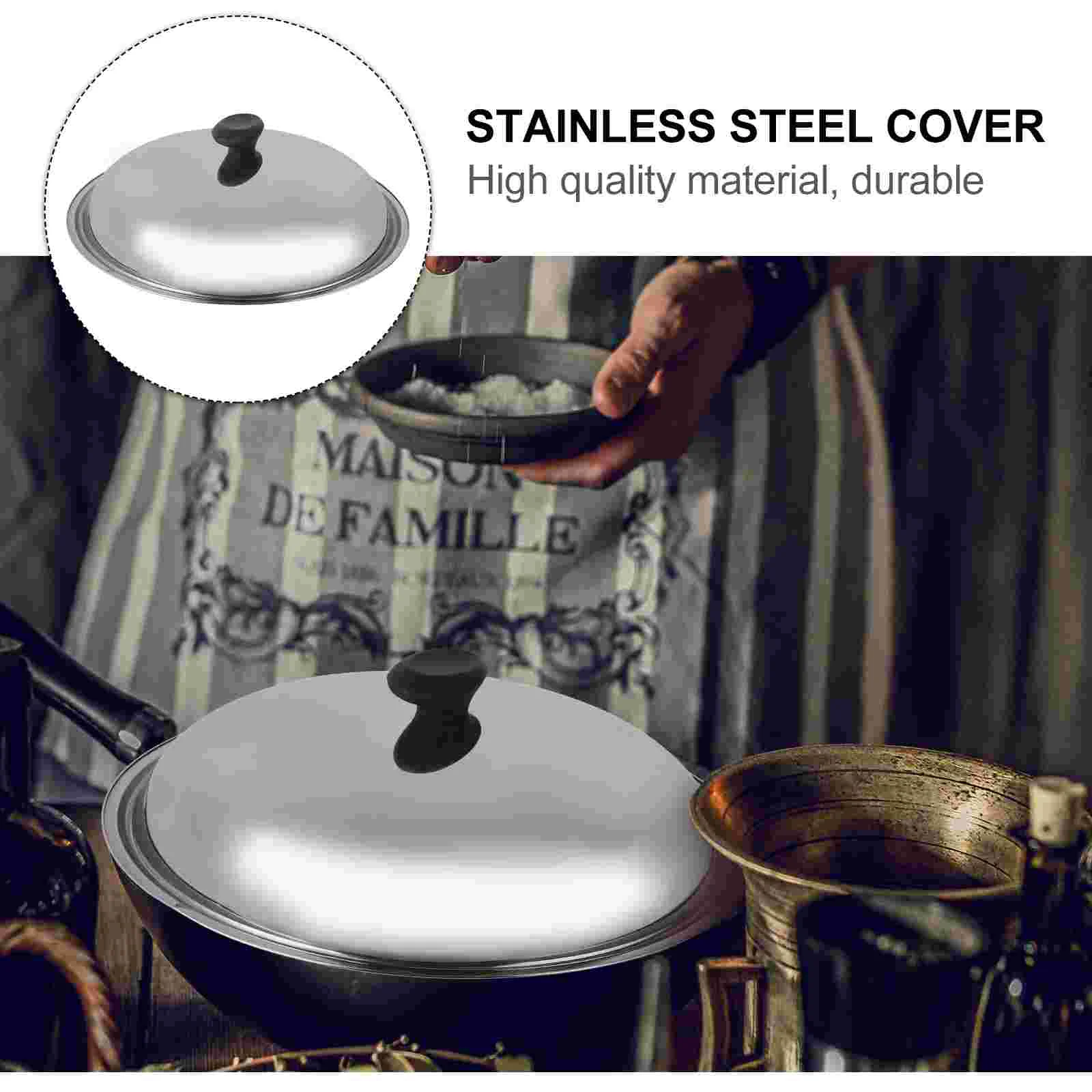 

Lid Cover Pot Pan Universal Lids Steel Stainlessfrying Dome Replacement Pots Pans Cooking Wok Skilletcookware Inch Basting Metal
