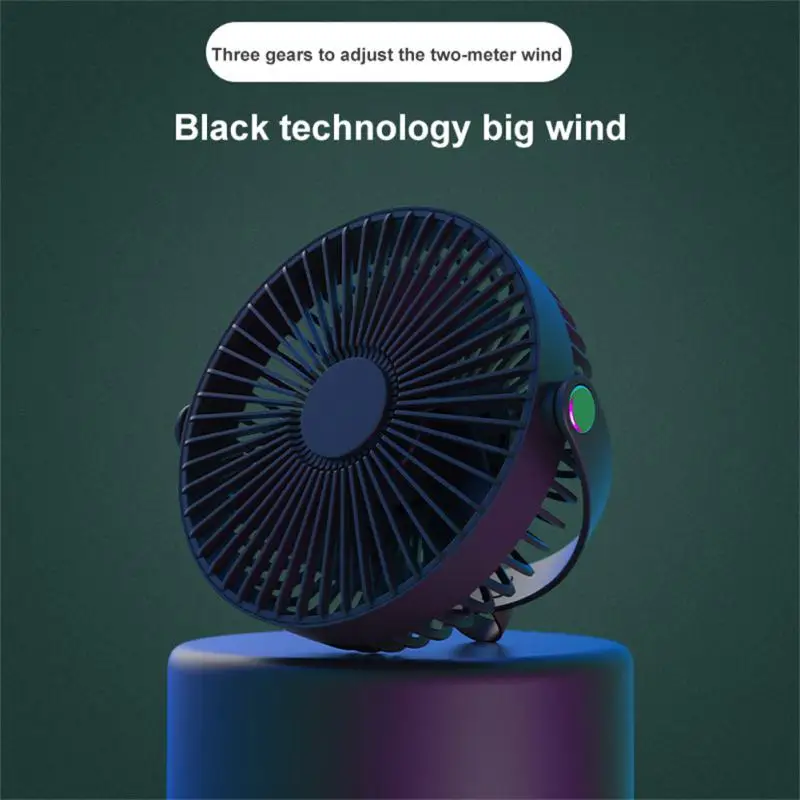 

Cool Small Fan Type-c Charging Ceiling Fan Long Battery Life Silent Ventilator Fan Blower Three-speed Adjustment Night Light