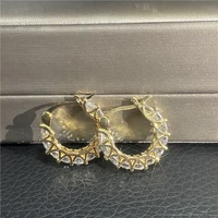real gold cute earrings hoops modern womens 2022 jewelry 2021 luxury brands retro vintage earring zircon colorful free shipping