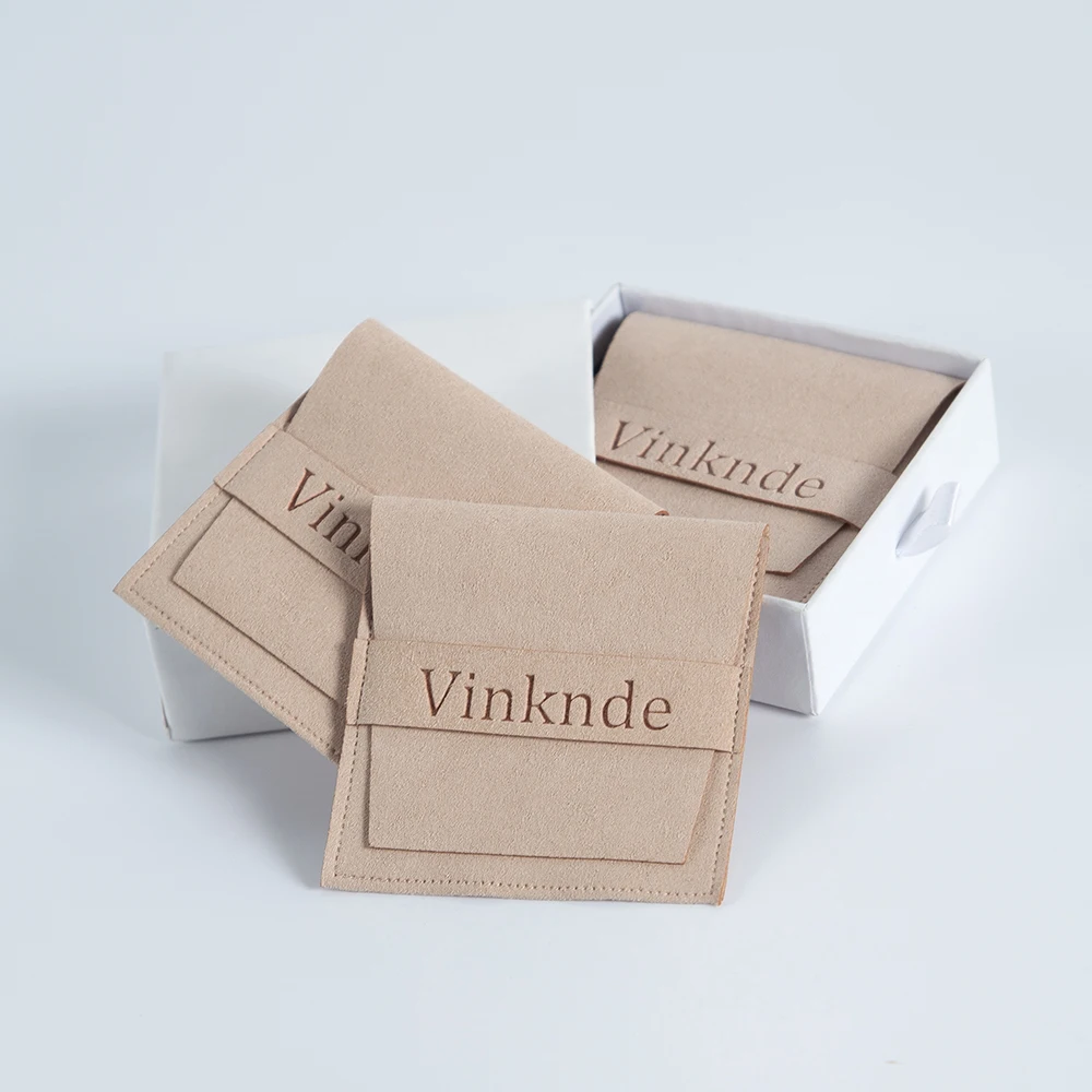 50pcs Bulk Jewelry Packaging Pouches Custom Logo Size Microfiber Velvet Rings Earrings Necklace Organizer DIY Bags Wedding Favor