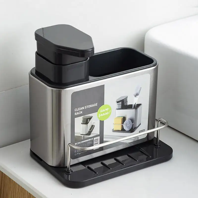 

Stainless Steel Kitchen Storage Rack Organizer Sponge Holder Soap Dispenser Bottle Sink Stand Racks Kitchen Supplies Accessories