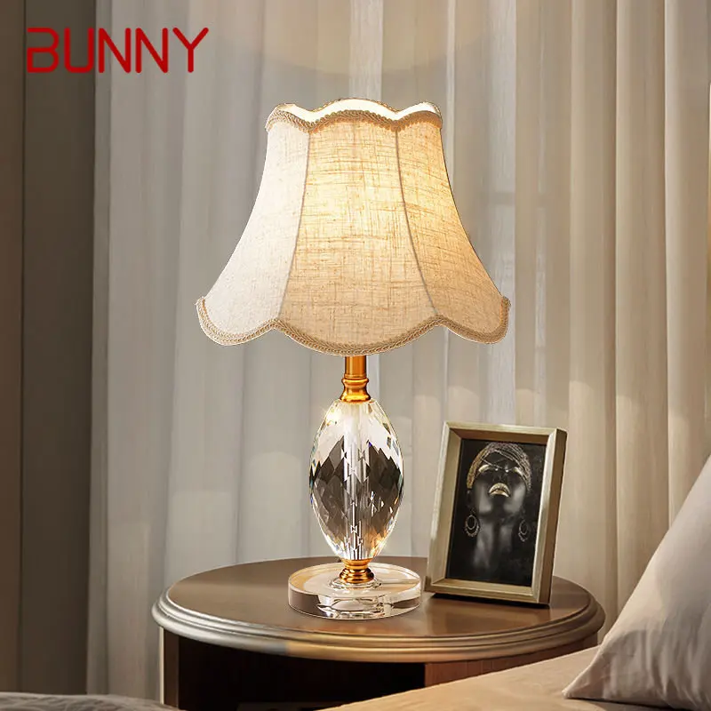 

BUNNY Modern Dimming Table Lamp LED Creative Crystal Desk Light With Remote Control for Home Living Room Bedroom Decor