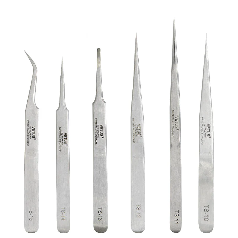 

Original Genuine 100% Vetus TS Series New HRC 38 Ultra Precision 302 Stainless Tweezers Mink Eyelash Extensions Anti Acid