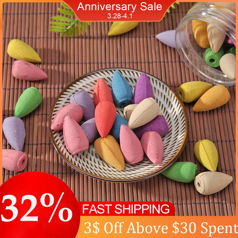 50pcs Mixed Backflow Incense Cones Anti-odour Cone Mix Scent Air Purifier for Reflux Tower Burner Home Meditation | Дом и сад