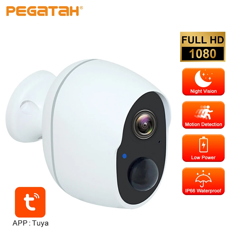 

IP-камера PEGATAH Tuya 1080P Водонепроницаемая с поддержкой Wi-Fi