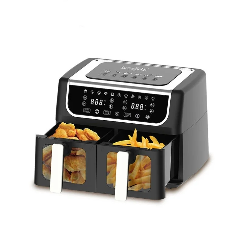 Фритюрница с двойной корзиной большая емкость 11 л умная безмасляная