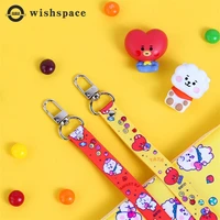 2022 new kpop cartoon mobile phone hang rope fashionable women key chain bag hanging rope pendant jewelry metal color function