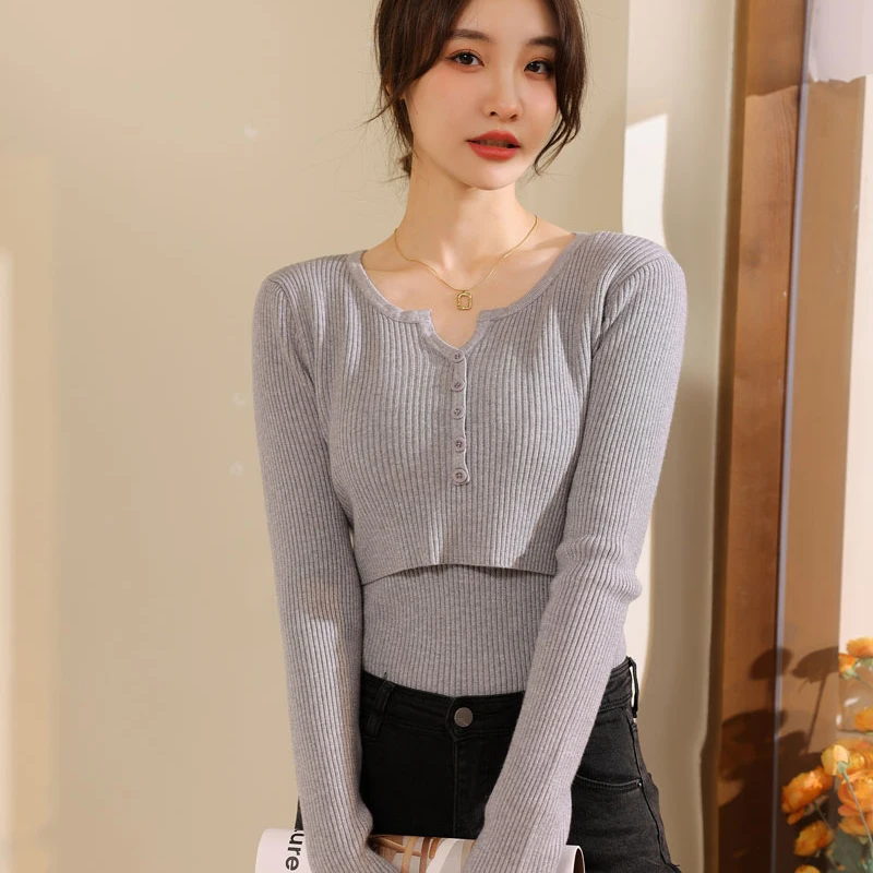 Maternity Breast-feeding Sweater Clothes for Nursing Mothers Warm Clothes for Pregnant Women Knit Winter Feeding Sweater enlarge