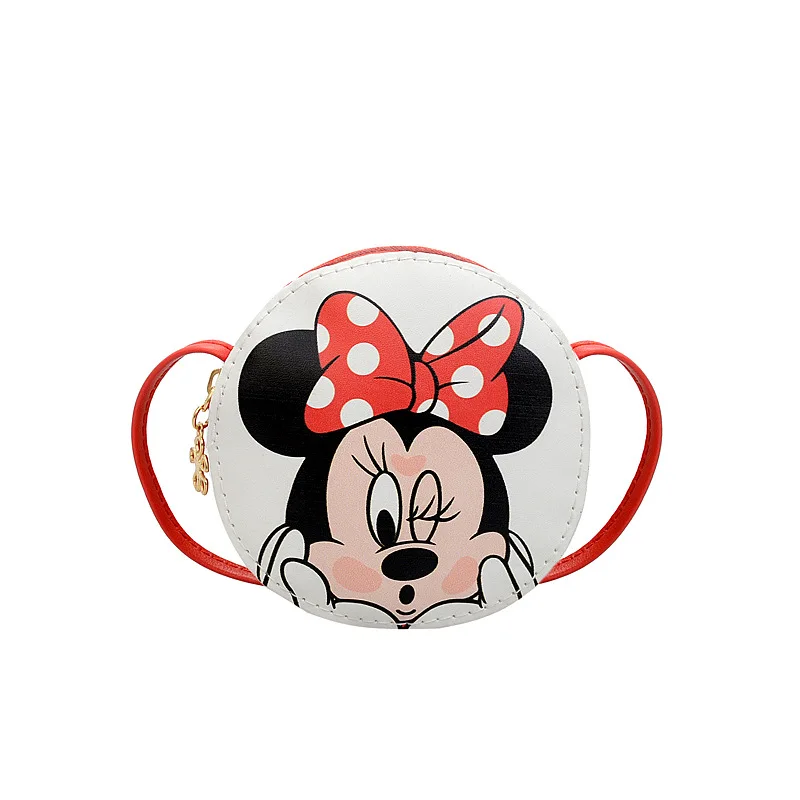 2023 Minnie Children's Mini Handbags Baby Girls PU Leather Small Shoulder Crossbody Bags Cute Cat Kids Coin Purse Wallet