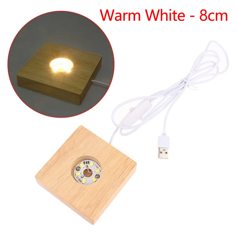 

LED Подставка для кристаллов деревянная