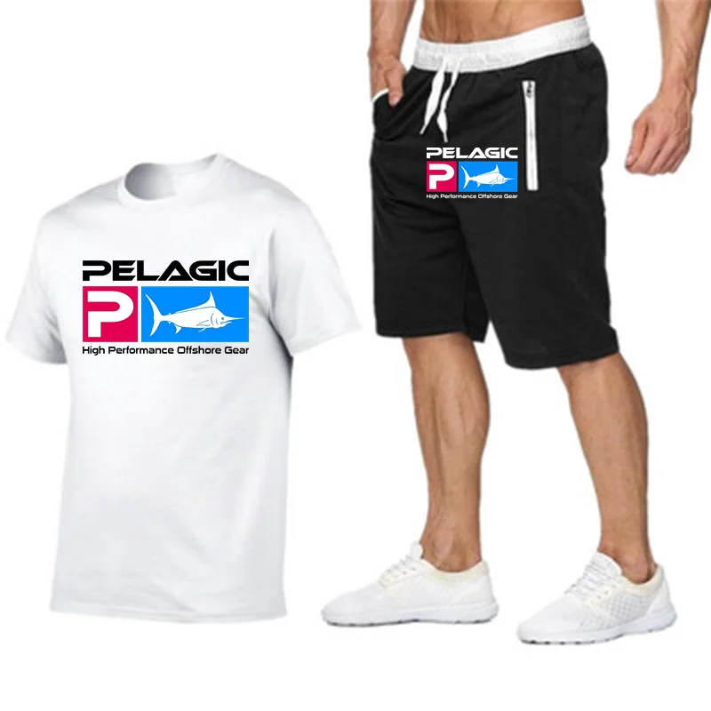 

Мужская спортивная одежда из 2 предметов, шорты с принтом, повседневные футболки и шорты для фитнеса, лето 2022