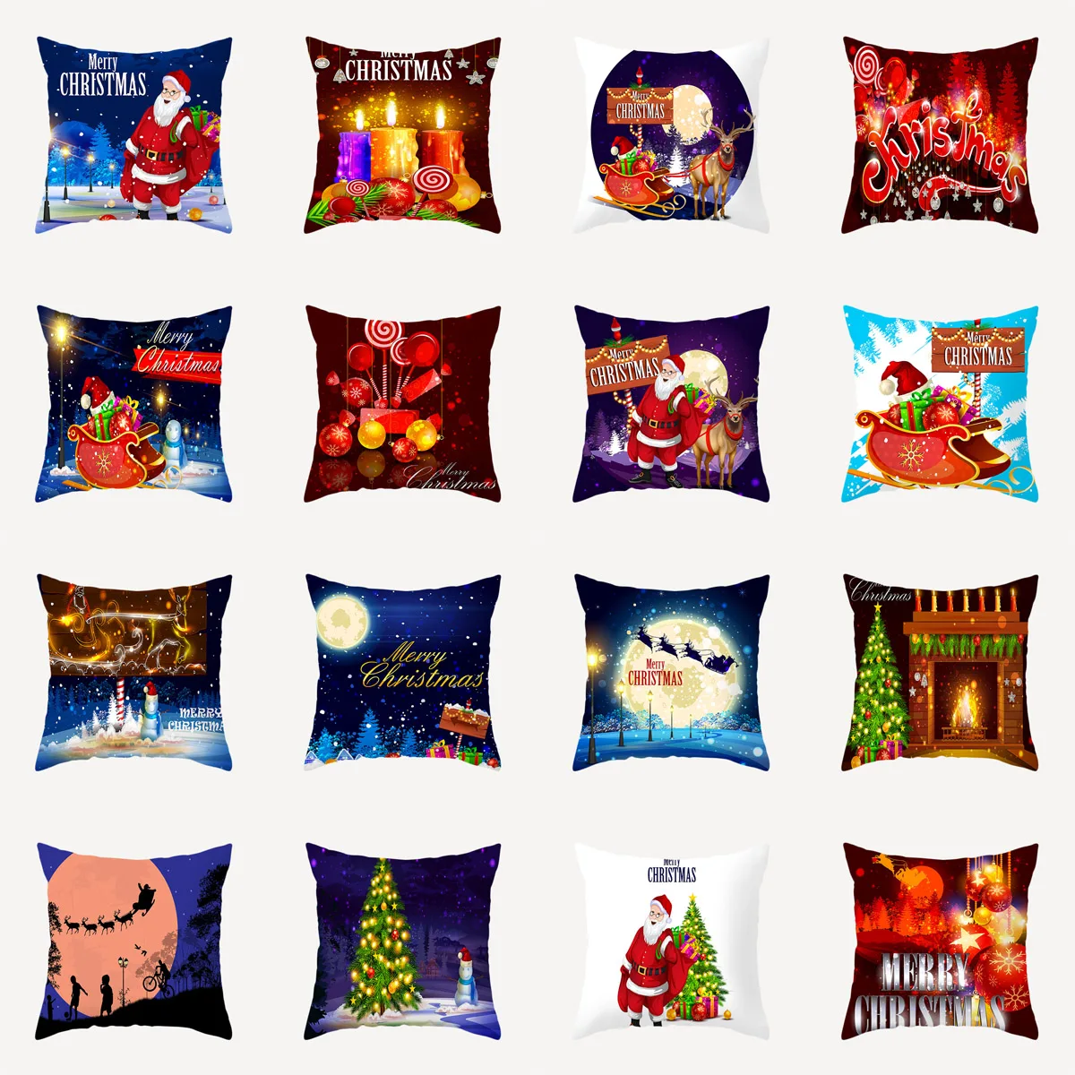 

Зимняя наволочка ZHENHE с рисунком для подушек, двухсторонняя наволочка с рисунком, модель спальня, диван, декор 18x18 дюймов (45x45 см)