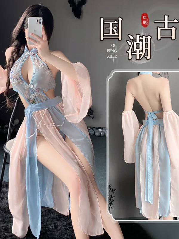 Сексуальный перспективный древний костюм платье ханьфу винтажное колье с