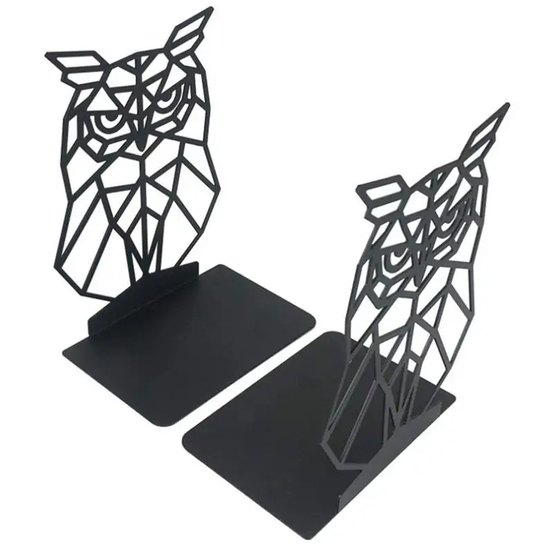 

Book Stopper Stand Owl Decorative Bookends For Shelves Book End To Hold Books Heavy Duty Black Non-Skid Bookend Book Holder